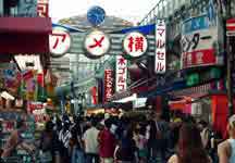 A scene from Ameyoko in Okachimachi, a few stops away from Akihabara on the Yamanote-line.